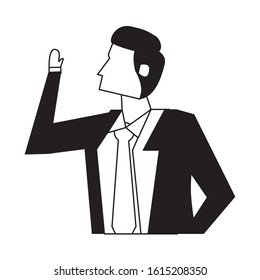 elegant businessman worker avatar character vector illustration design