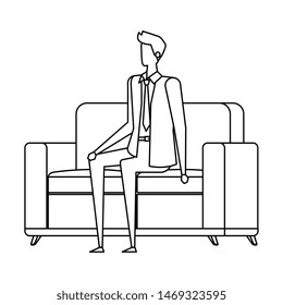 elegant businessman worker in the livingroom