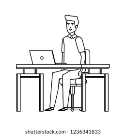 elegant businessman in the workplace