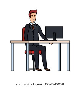 elegant businessman in the workplace