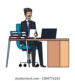 elegant businessman in the workplace