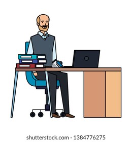 elegant businessman in the workplace