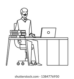 elegant businessman in the workplace