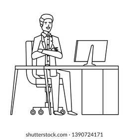 elegant businessman in the workplace