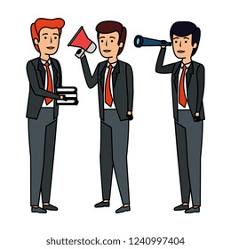 elegant businessmen avatars characters
