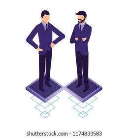 elegant businessmen character icon