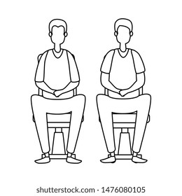elegant businessmen workers seated in office chairs