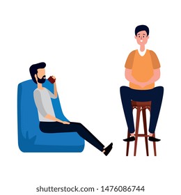 elegant businessmen workers in the sofa