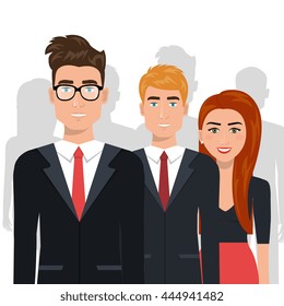 elegant businesspeople  isolated icon design, vector illustration  graphic 