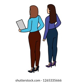 elegant businesswoman back avatar character