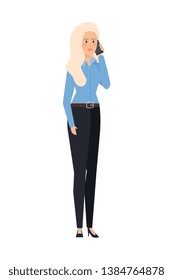 elegant businesswoman calling with smartphone