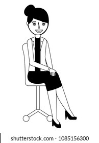 elegant businesswoman in the chair avatar character