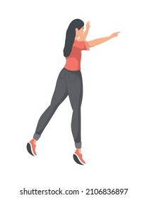 elegant businesswoman indexing position character