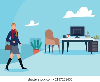 elegant businesswoman in the office