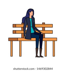 elegant businesswoman seated in the park chair