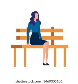 elegant businesswoman seated in the park chair
