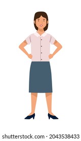 elegant businesswoman standing avatar character