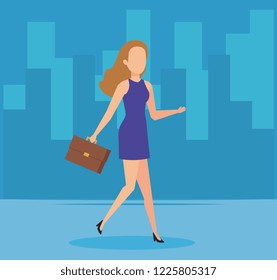 elegant businesswoman in the street