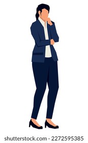 elegant businesswoman thinking position character