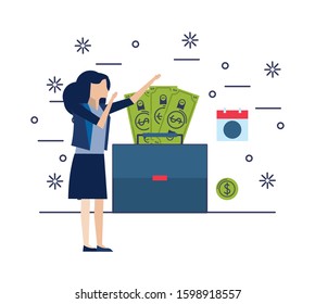 elegant businesswoman worker avatar character vector illustration design