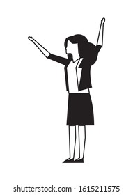 elegant businesswoman worker avatar character vector illustration design