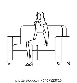 elegant businesswoman worker in livingroom