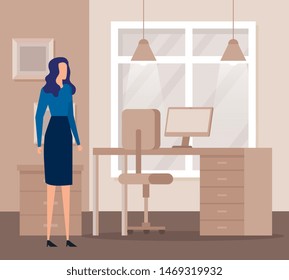 elegant businesswoman worker in the office