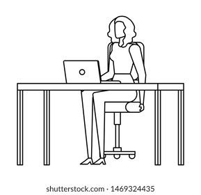 elegant businesswoman worker in the office