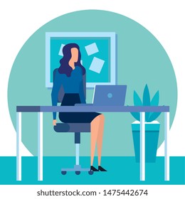 elegant businesswoman worker in the office