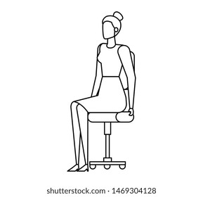 elegant businesswoman worker seated in office chair