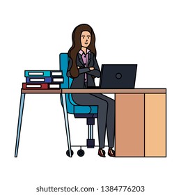 elegant businesswoman in the workplace