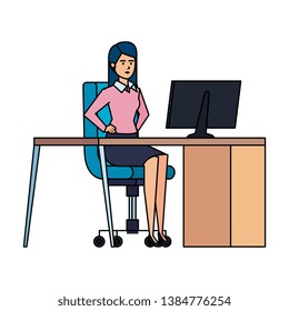 elegant businesswoman in the workplace