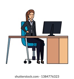 elegant businesswoman in the workplace