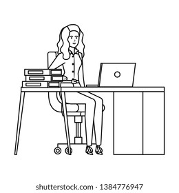 elegant businesswoman in the workplace