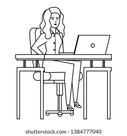 elegant businesswoman in the workplace