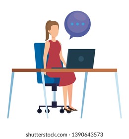 elegant businesswoman in the workplace