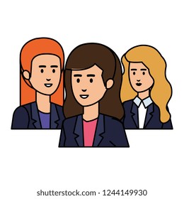 elegant businesswomen avatars characters