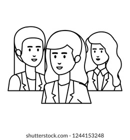 elegant businesswomen avatars characters