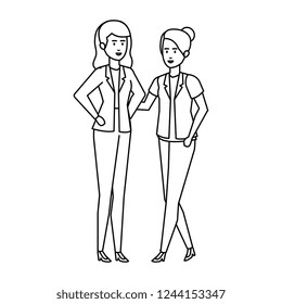 elegant businesswomen avatars characters