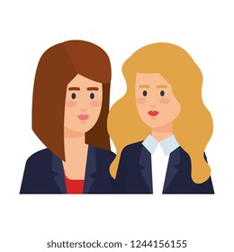 elegant businesswomen avatars characters