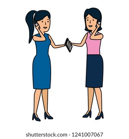 elegant businesswomen with smartphone