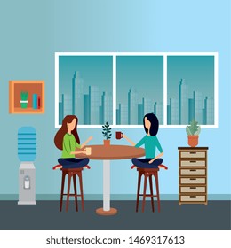 elegant businesswomen workers in the office