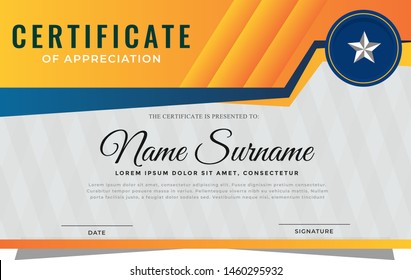 Elegant bussines certificate templates with gradient colors