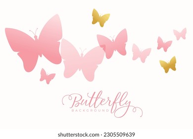 elegant butterflies swarm decorative pastel background vector 