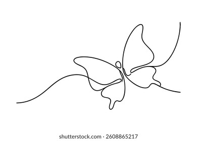 Elegant Butterfly Continuous Line Art Illustration For Minimalist Design Projects