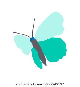 Elegant butterfly. Hand drawn vector illustration.