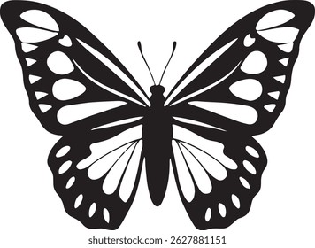 Elegant butterfly icon with clean lines, ideal for nature, wellness, and lifestyle designs.