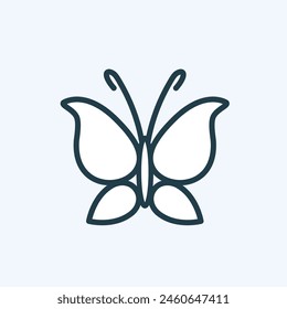 Elegant butterfly icon. Editable stroke. Minimalist pictogram for cosmetics, spa, beauty business branding. Web design, mobile app element, logo template. Insects and wildlife concept. Vector