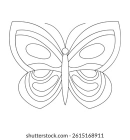 Elegant Butterfly Line Drawing for Artistic or Decorative Design Use