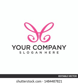 Feminine Butterfly Logo That Suitable Symbolizing Stock Vector (Royalty ...